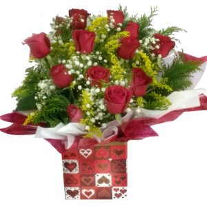 Cachepo com 12 rosas